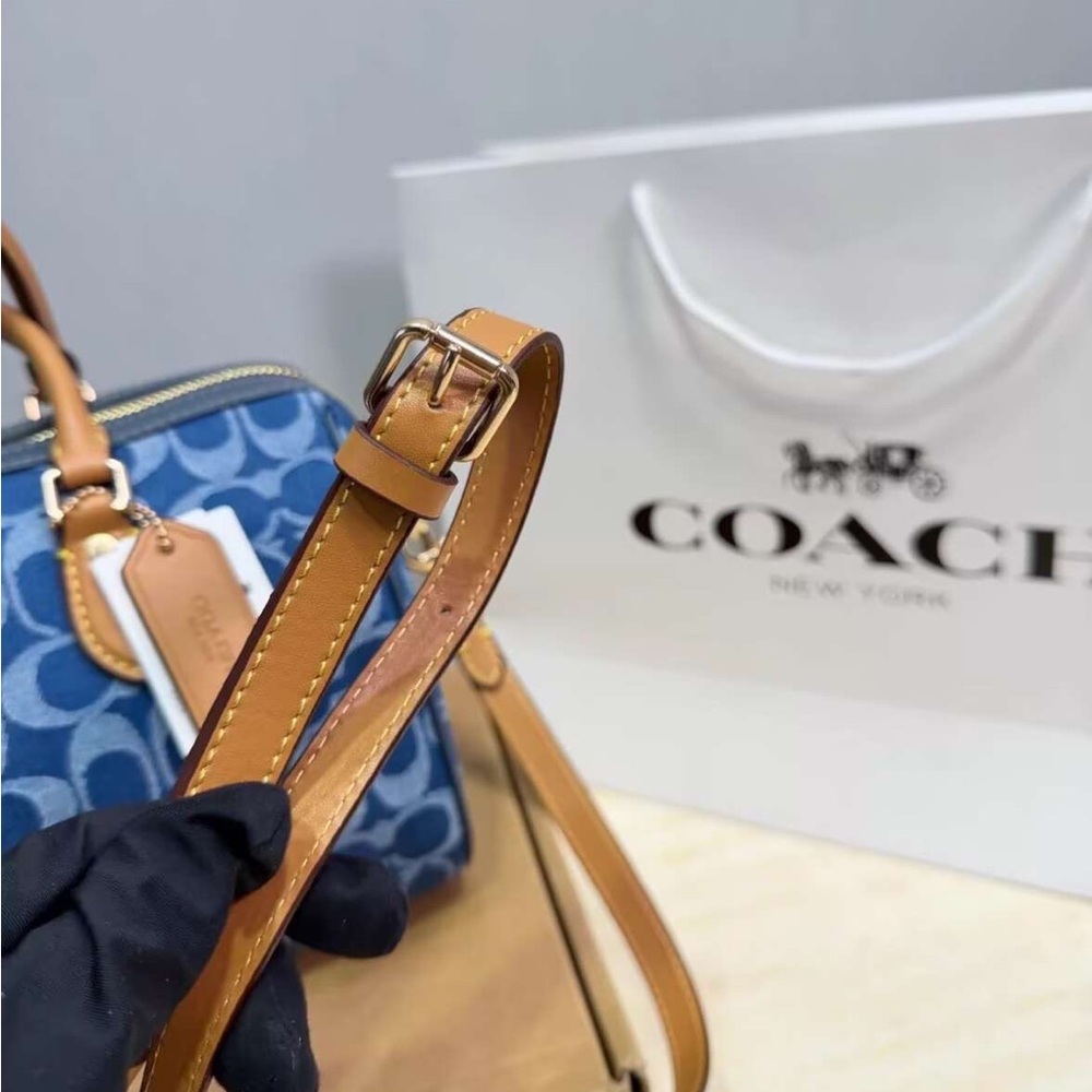 Coach Monogram Large Rowan Denim Bag NWT🎽👌 - Picture 7 of 8
